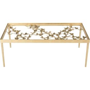 Safavieh FOX2589A Home Collection Rosalia Butterfly Coffee Table, Antique Gold
