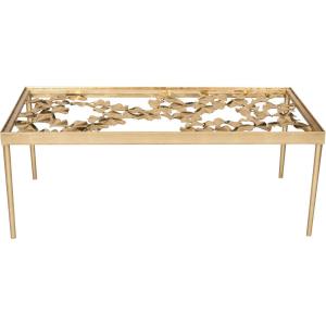 Safavieh FOX2591A Home Collection Otto Ginkgo Leaf Coffee Table, Antique Gold