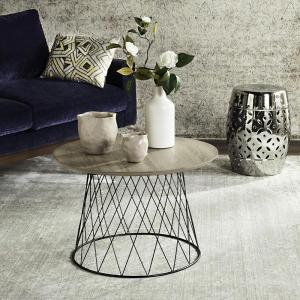 Safavieh FOX4245C Home Collection Roper Retro Mid-Century White and Black Wood End Table(Light Grey)