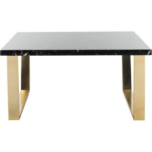 Safavieh Home Carmen Glam Black Faux Marble and Chrome Coffee Table(Black / Brass)