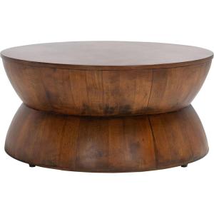 Safavieh Home Collection Alecto Brown Round Coffee Table (Fully Assembled) COF6601A(Brown)