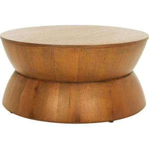 Safavieh Home Collection Alecto Brown Round Coffee Table (Fully Assembled) COF6601A(Natural Finish)