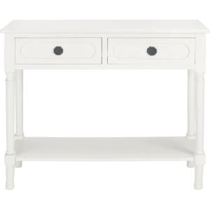 Safavieh Home Collection Allura Brown 2-Drawer Bottom Shelf Console Table(Distressed / White)