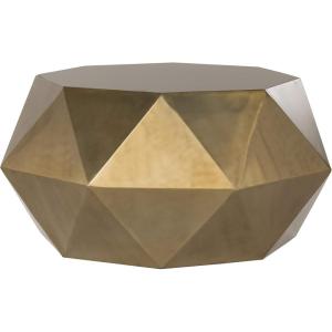 Safavieh Home Collection Astrid Geometric Brushed Brass Faceted Coffee Table(Brushed Brass)