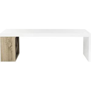 Safavieh Home Collection Carlton White Lacquer and Light Oak Side Coffee Table