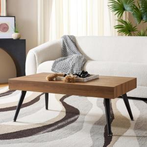 Safavieh Home Collection Cedric Light Grey and Black Rectangular Midcentury Modern Coffee Table(Brown/Black)