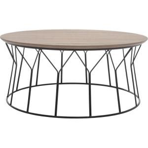 Safavieh Home Collection Deion Retro Mid-Century Light Oak and Black Wood Coffee Table(Light Grey)