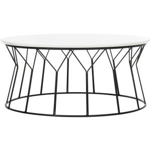 Safavieh Home Collection Deion Retro Mid-Century Light Oak and Black Wood Coffee Table(White)