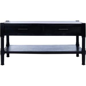 Safavieh Home Collection Filbert Brown 2-Drawer Bottom Shelf Coffee Table COF5703C(Black)