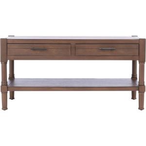 Safavieh Home Collection Filbert Brown 2-Drawer Bottom Shelf Coffee Table COF5703C(Brown)