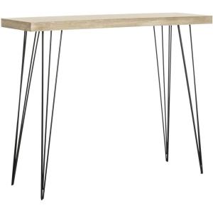 Safavieh Home Collection Lali Retro Mid-Century Light Oak and Black Wood Console