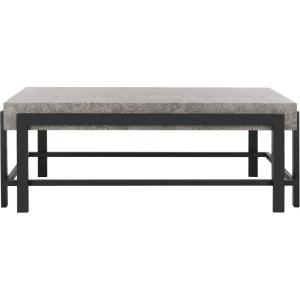 Safavieh Home Collection Oliver Dark Grey and Black Rectangular Contemporary Coffee Table
