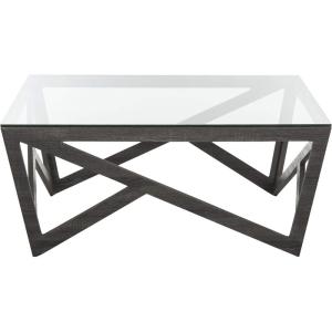 Safavieh Home Collection Ralston Mid-Century Glass Top Grey Coffee Table