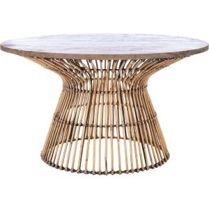 Safavieh Home Collection Whent Coastal Grey White Wash and Black Round Coffee Table(Honey Brown Wash / Black)