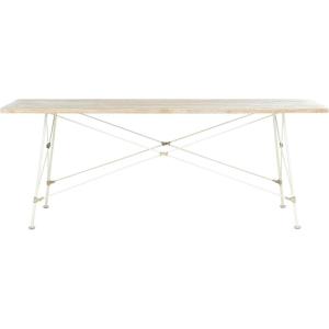 Safavieh Home Cyprus White Wash Top and White Leg Coffee Table