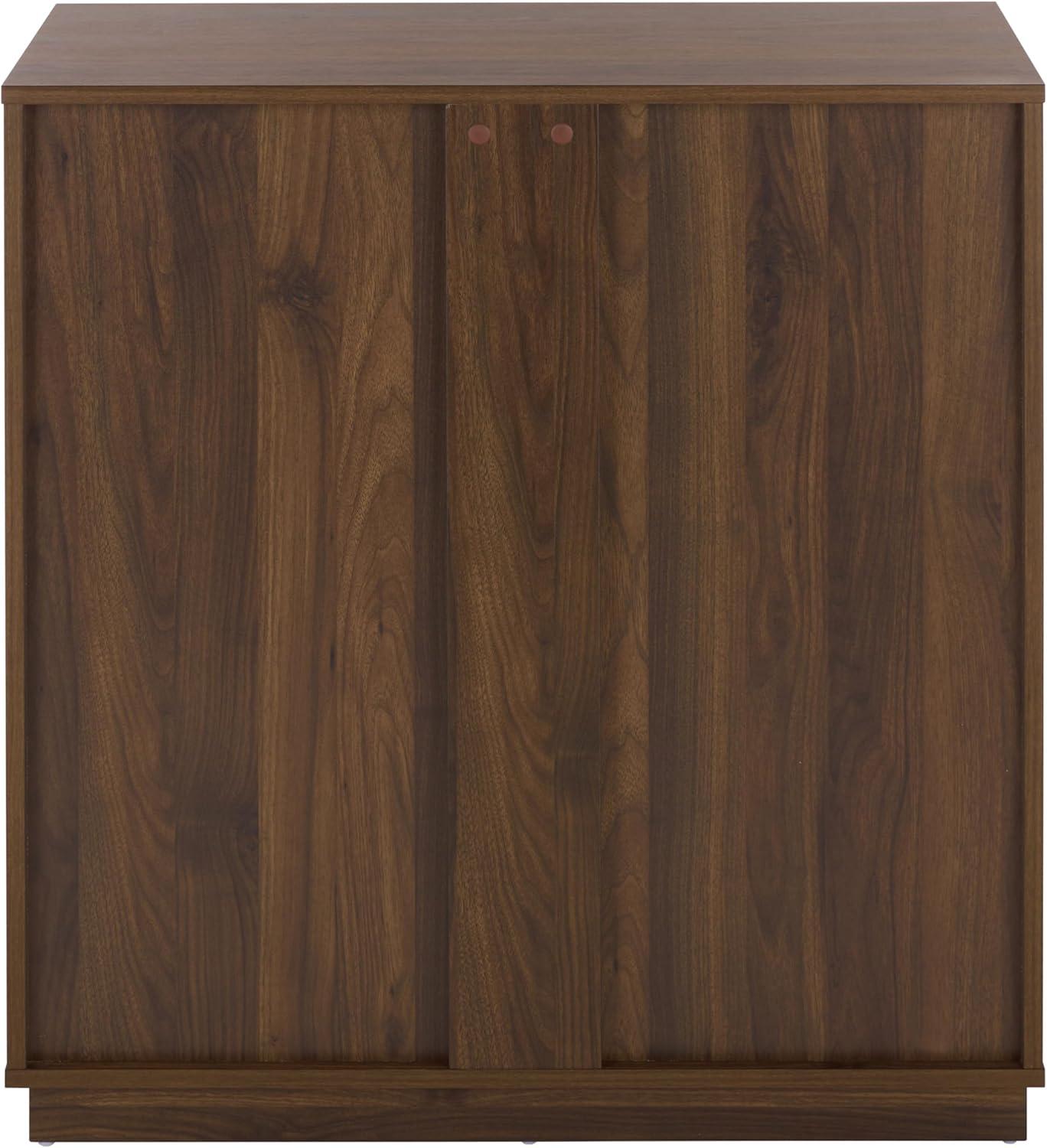 image:imageSAFAVIEH Furniture Moroto Media Stand for TVs up to 35 Walnut 2Door Modern Sideboard Storage Cabinet Console with Slatted Doors amp Interior Shelving MED3607AWalnut