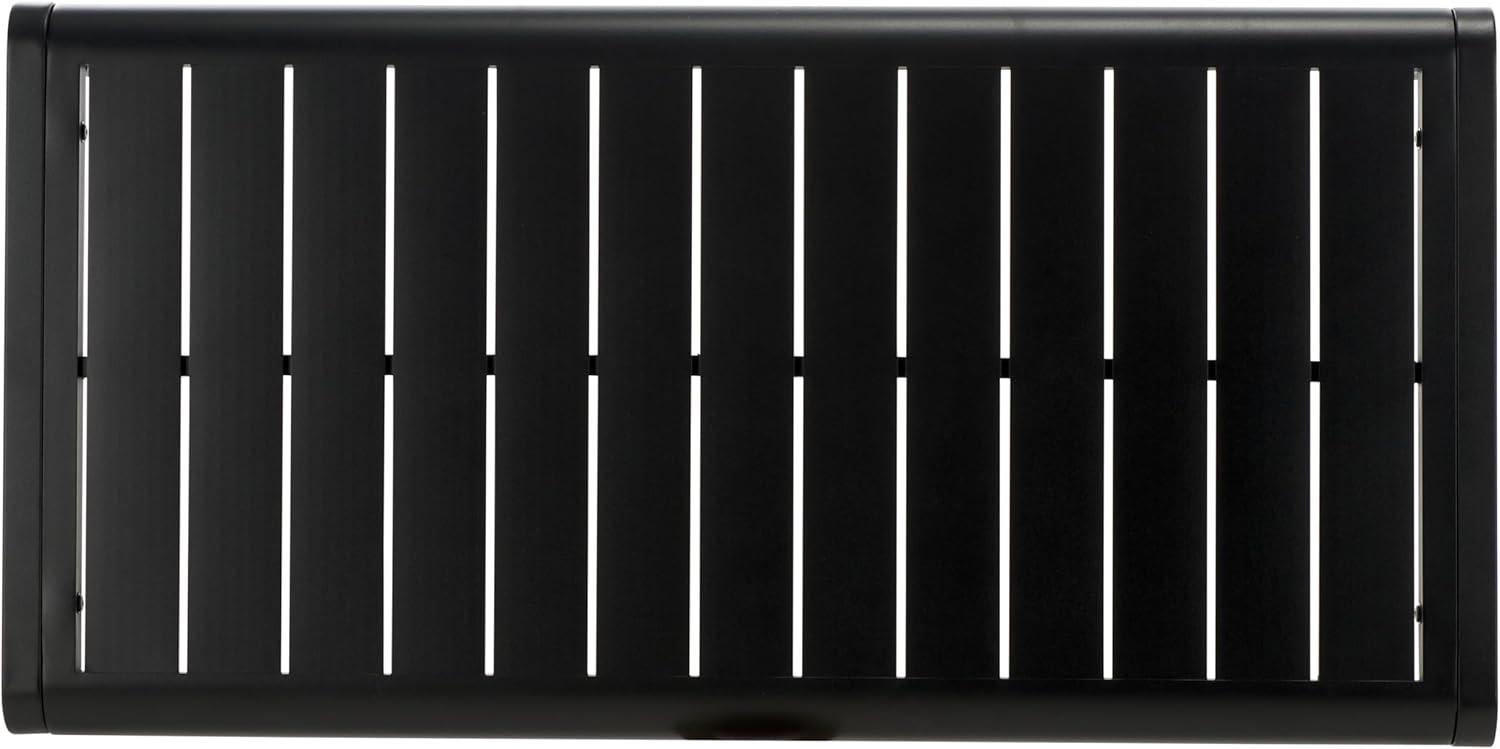 image:imageSAFAVIEH Outdoor Couture Patio Furniture Guam Black Aluminum Slatted Coffee TableBlack