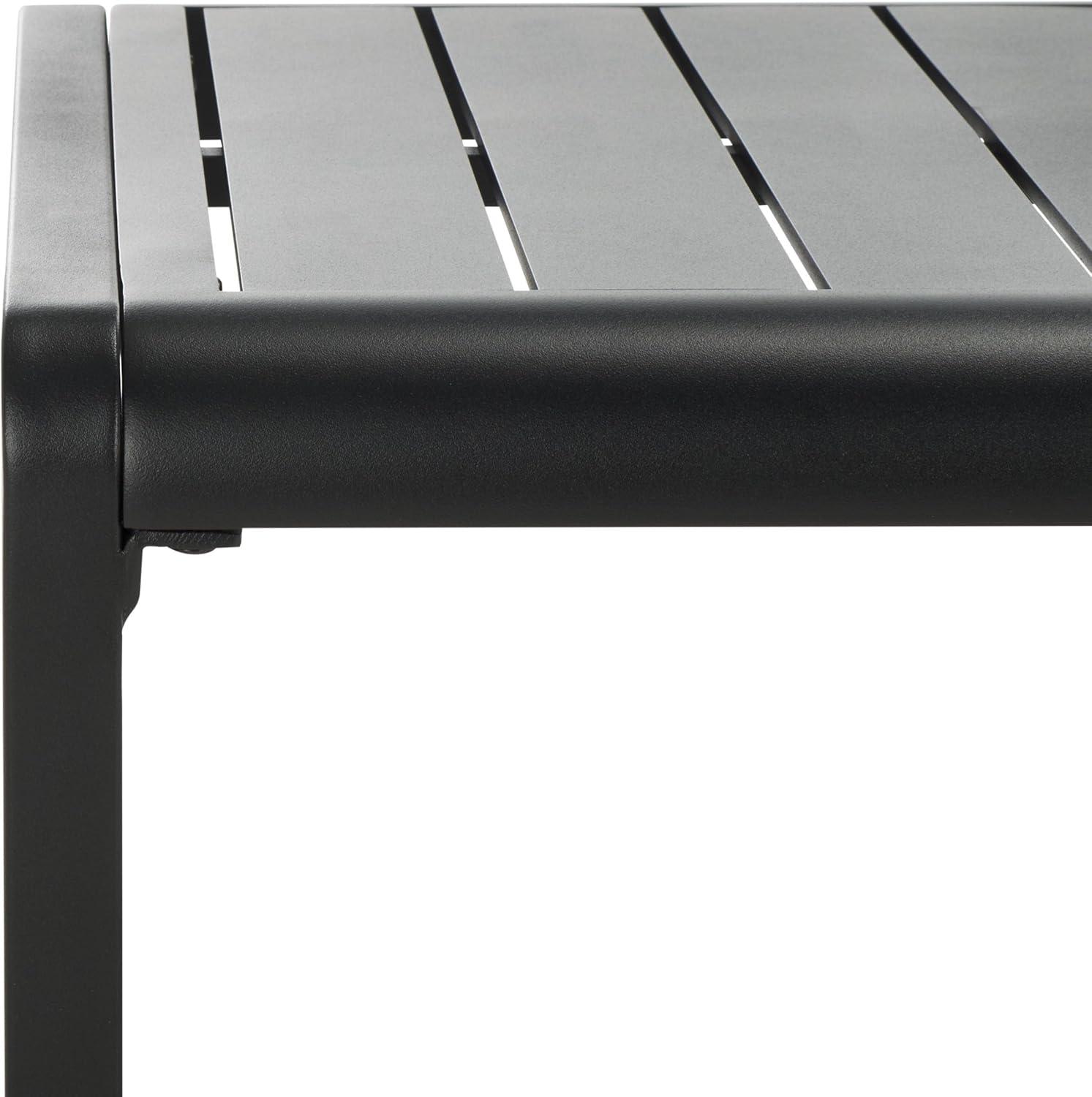 image:imageSAFAVIEH Outdoor Couture Patio Furniture Guam Black Aluminum Slatted Coffee TableBlack