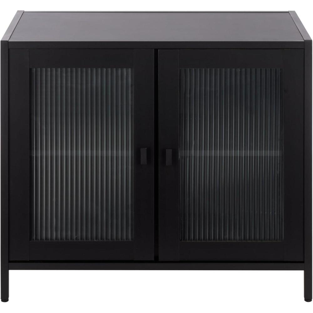 image:imageSAFAVIEH Furniture  Donahue Media Stand for TVs up to 32  Black 2Door Storage Entertainment Media Console for Living Room Bedroom amp Family Room MED3122ABlackBlack