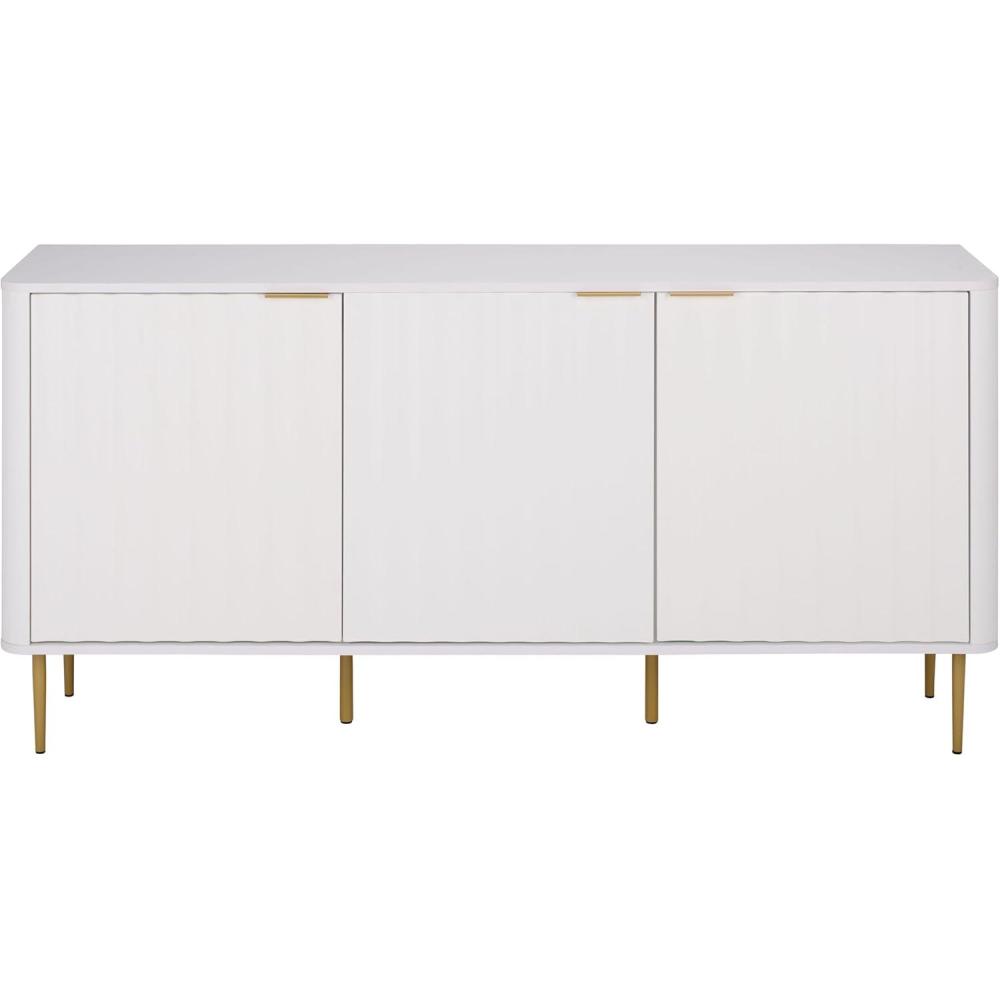 image:imageSAFAVIEH Furniture  Hilsa Media Stand for TVs up to 70  White amp Gold 3Door Entertainment Media Console  Storage Cabinet for Living Room Bedroom MED3116AWhiteGold