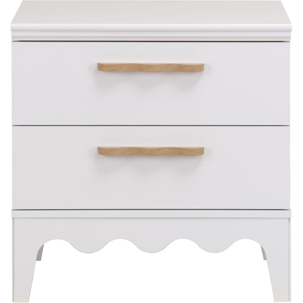 image:imageSAFAVIEH Furniture  Lovette 2Drawer Nightstand  White Modern Bedside Table with Storage Drawers for Bedroom amp Small Spaces NST9618AWhite