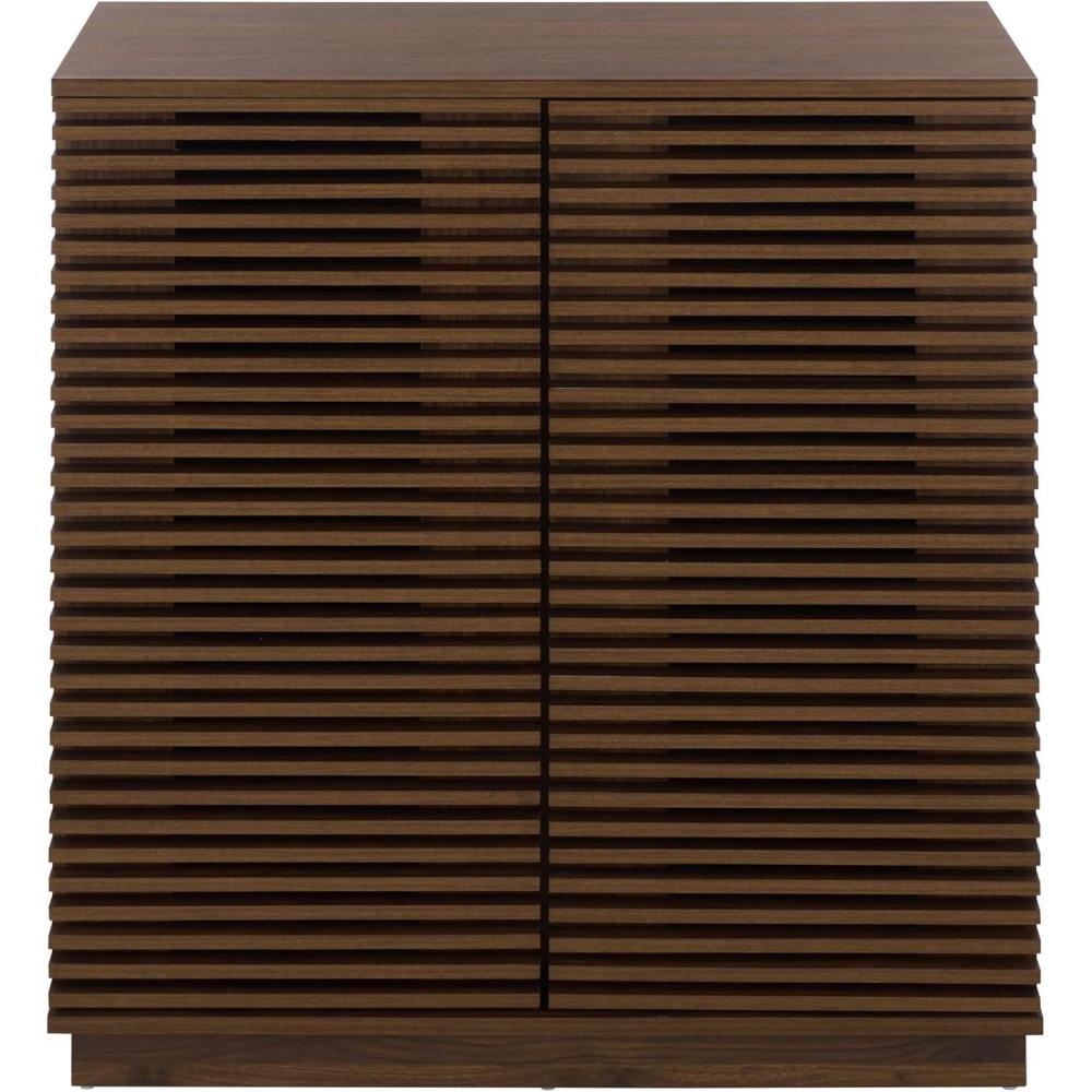 image:imageSAFAVIEH Furniture  Moroto Media Stand for TVs up to 35  Walnut 2Door Modern Sideboard Storage Cabinet Console with Slatted Doors amp Interior Shelving MED3607AWalnut