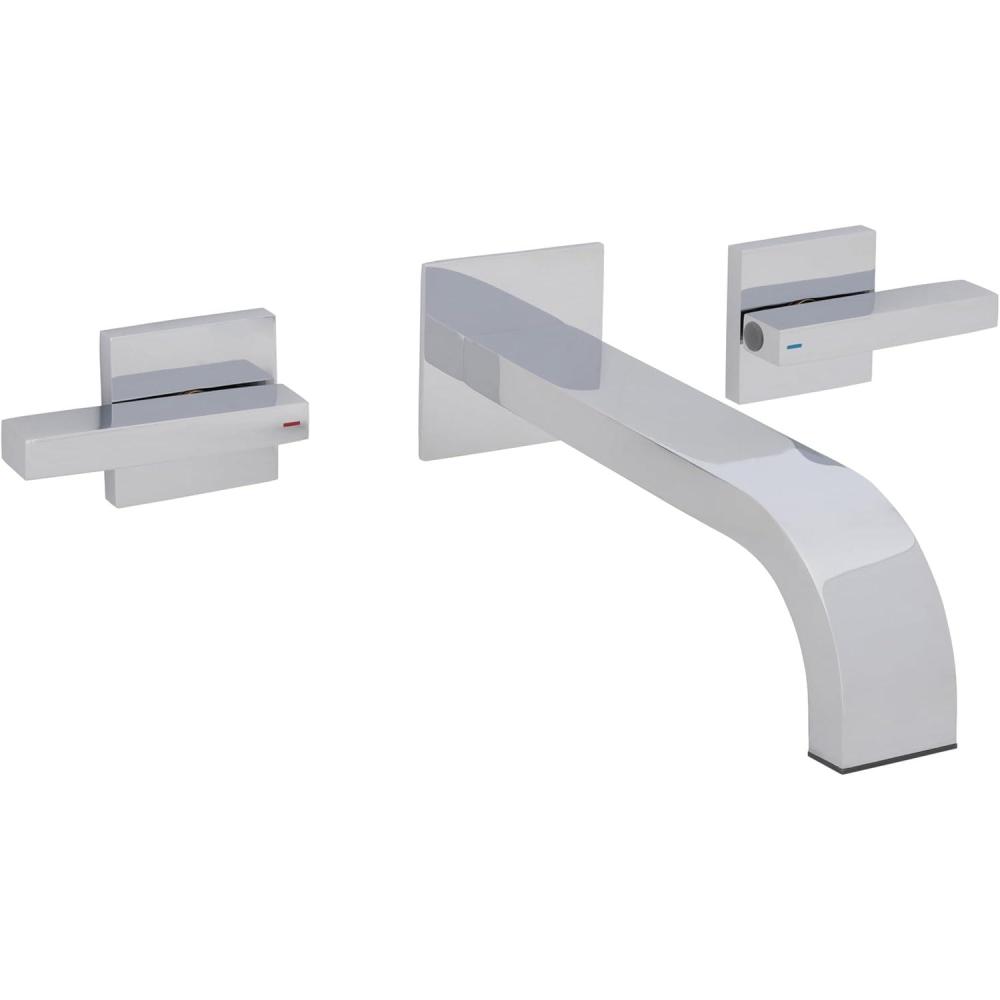 image:imageSAFAVIEH Solea Bath Elise Bathroom Faucet Contemporary Chrome Brass WallMount TwoHandle Design BRF1016C