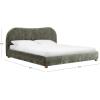 SAFAVIEH Couture – Beccarose King Bed – Contemporary Design – Dark Green Chenille & Walnut Legs – Ideal for Bedroom, Guest Room, 86″ W x 88″ D x 45″ H (SFV4811H-K)