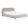 SAFAVIEH Couture – Beccarose King Bed – Contemporary Design – Light Brown Chenille & Walnut Legs – Ideal for Bedroom, Guest Room, 86″ W x 88″ D x 45″ H (SFV4811G-K)