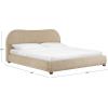 SAFAVIEH Couture – Beccarose Queen Bed – Contemporary Design – Brown Chenille & Walnut Legs – Ideal for Bedroom, Guest Room, 70.5″ W x 88″ D x 45″ H (SFV4811I-Q)