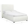 SAFAVIEH Couture – Callahan Twin Bed – Contemporary Design – White Linen & Walnut Legs – Ideal for Bedroom, Guest Room, 43.3″ W x 88″ D x 45″ H (SFV4801C-T)