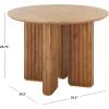 SAFAVIEH Couture – Irine Round Dining Table – Travertine & Brown – Ideal for Dining Room, Kitchen, 39.5″ W x 39.5″ D x 29.75″ H (SFV5781A)(Travertine/Brown)
