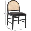 SAFAVIEH Couture – Laylie Dining Chair Set of 2 – Black Solid Wood & Cushion with Natural Cane Rattan Weave – Fully Assembled – Ideal for Dining Room, Kitchen, 18″ Seat Height (SFV1607D-SET2)