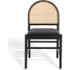 SAFAVIEH Couture – Laylie Dining Chair Set of 2 – Black Solid Wood & Cushion with Natural Cane Rattan Weave – Fully Assembled – Ideal for Dining Room, Kitchen, 18″ Seat Height (SFV1607D-SET2)