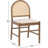SAFAVIEH Couture – Laylie Dining Chair Set of 2 – Medium Oak Solid Wood & Cane Rattan Weave with White Cushion – Fully Assembled – Ideal for Dining Room, Kitchen, 18″ Seat Height (SFV1607F-SET2)