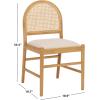 SAFAVIEH Couture – Laylie Dining Chair Set of 2 – Natural Solid Wood & Cane Rattan Weave with White Cushion – Fully Assembled – Ideal for Dining Room, Kitchen, 18″ Seat Height (SFV1607E-SET2)