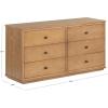 SAFAVIEH Couture – Octavian Rope Detail Dresser – Walnut Oak – 6-Drawer Storage Chest – Fully Assembled – Ideal for Bedroom, Guest Room, 66″ W x 20″ D x 34″ H (SFV2234B)(Brown Oak)