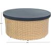 SAFAVIEH Couture – Outdoor Cleandra Storage Coffee Table – Natural & Black Aluminum – Weather Resistant, Fully Assembled – Ideal for Deck, Patio, Backyard, 36″ W x 36″ D x 16″ H (CPT4017A)(Natural/Black)