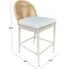 SAFAVIEH Couture – Outdoor Rosalind 25-Inch Counter Stool – Light Grey Cushion & Beige Aluminum Frame – Woven Back Design, Fully Assembled – Ideal for Patio, Deck, Backyard (CPT4019A)(Light Grey/Beige)