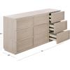 SAFAVIEH Couture – Zeus Dresser – Light Grey 9-Drawer Storage – Fully Assembled – Ideal for Bedroom, Guest Room, 72″ W x 20″ D x 35″ H (SFV7224D)