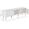 SAFAVIEH Furniture – Hilsa Media Stand for TVs up to 65″ – White & Gold 3-Door Entertainment Media Console – Storage Cabinet for Living Room, Bedroom (MED3117A)(White/Gold)
