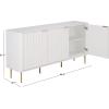 SAFAVIEH Furniture – Hilsa Media Stand for TVs up to 70″ – White & Gold 3-Door Entertainment Media Console – Storage Cabinet for Living Room, Bedroom (MED3116A)(White/Gold)