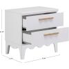 SAFAVIEH Furniture – Lovette 2-Drawer Nightstand – White Modern Bedside Table with Storage Drawers for Bedroom & Small Spaces (NST9618A)(White)