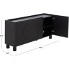 SAFAVIEH Furniture – Marrero Media Stand for TVs up to 65″ – Black Entertainment Media Console – 4-Door Storage Cabinet for Living Room, Bedroom (MED3121B)(Black)