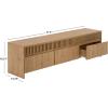 SAFAVIEH Furniture – Masa Media Stand for TVs up to 75″ – Oak 3-Drawer Modern Entertainment Console with Storage, Living Room Cabinet (MED3601A)(Oak)