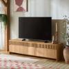 SAFAVIEH Furniture – Masa Media Stand for TVs up to 75″ – Oak 3-Drawer Modern Entertainment Console with Storage, Living Room Cabinet (MED3601A)(Oak)