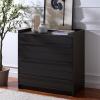 SAFAVIEH Furniture – Mishi 3-Drawer Chest – Oak Wood-Look Dresser with Storage, Modern Bedroom & Guest Room Storage Cabinet, 32″ W x 18.3″ D x 31.5″ H (CHS3101A)(Black)