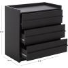 SAFAVIEH Furniture – Mishi 3-Drawer Chest – Oak Wood-Look Dresser with Storage, Modern Bedroom & Guest Room Storage Cabinet, 32″ W x 18.3″ D x 31.5″ H (CHS3101A)(Black)