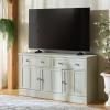 SAFAVIEH Furniture – Shafa Media Stand for TVs up to 55″ – Light Grey Large Entertainment Media Console – Storage Cabinet with Drawers for Living Room, Bedroom (MED3124A)(Light Grey)