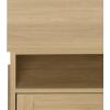 SAFAVIEH Furniture – Shafa Media Stand for TVs up to 55″ – Natural & Brass 3-Drawer Entertainment Media Console – Storage Cabinet for Living Room, Bedroom (MED3123B)(Natural/Brass)